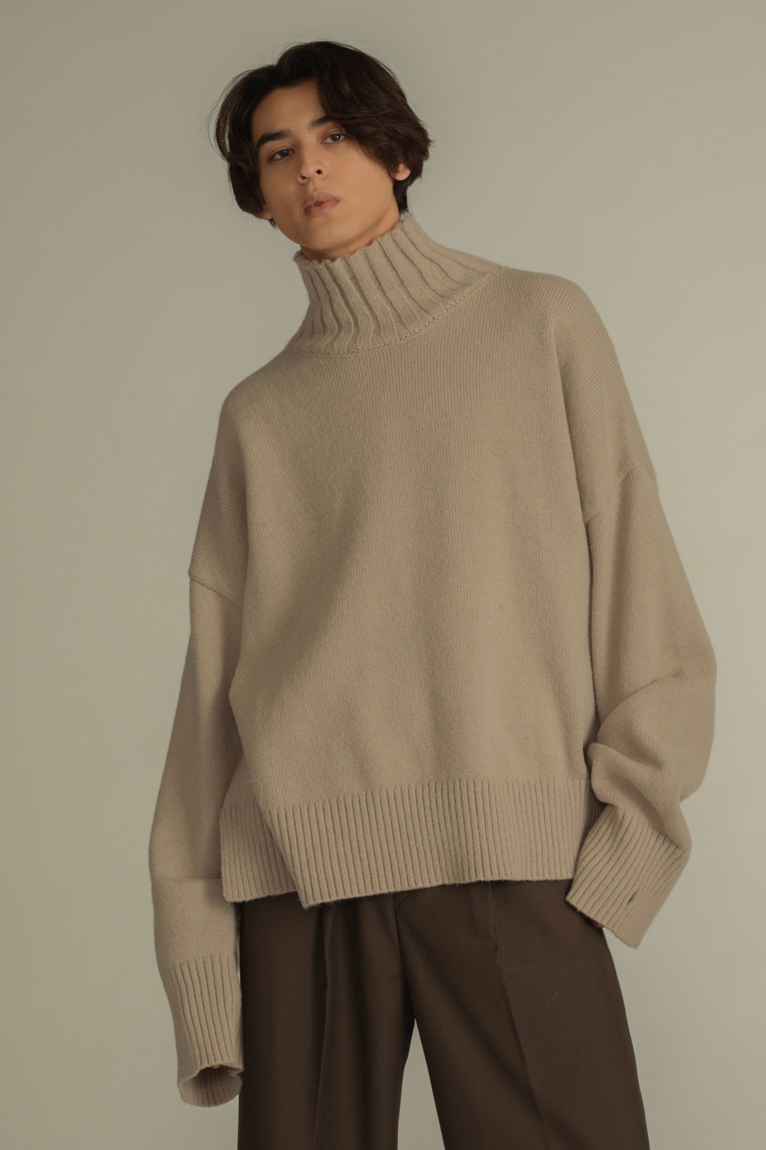 louren】long turtleneck knit - ニット/セーター