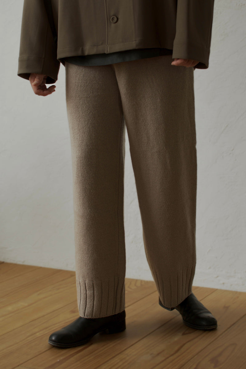 STRAIGHT RIB KNIT PANTS